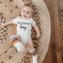 Load image into Gallery viewer, Wildflowers + Cotton - Birthday Boy | 100% Cotton Baby Bodysuit or Tee: 12m onesie