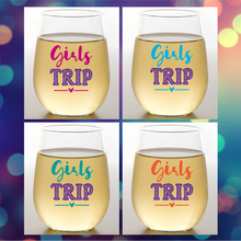 Load image into Gallery viewer, Wine-Oh! - GIRLS TRIP Unbreakable Stemless TRITAN Plastic Wine Glasses: 4pk
