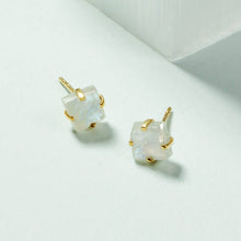 Load image into Gallery viewer, Luna Norte - Raw Beauty Post Earrings- Genuine Stone: Moonstone