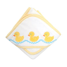 Load image into Gallery viewer, Yellow Duck Hooded Towel and Washcloth Set