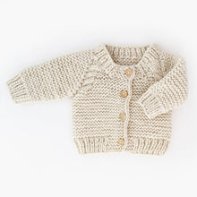 Load image into Gallery viewer, Natural Garter Stitch Cardigan Sweater   12-18 months