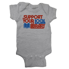 Load image into Gallery viewer, Boredwalk - Support Your Local Library Infant Bodysuit - Unisex Fit: 6M - Heather