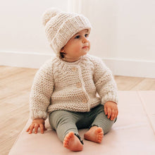Load image into Gallery viewer, Natural Garter Stitch Cardigan Sweater   12-18 months