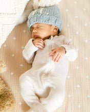 Load image into Gallery viewer, Huggalugs - Hi. Surf Blue Hand Knit Beanie Hat: S (0-6 months)