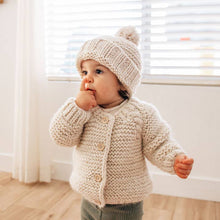 Load image into Gallery viewer, Natural Garter Stitch Cardigan Sweater   12-18 months