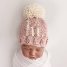 Load image into Gallery viewer, hi. Rosy Hand Knit Beanie Hat: M (6-24 months)