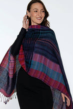 Load image into Gallery viewer, Sevya Handmade - Kalya Wool & Cotton Shawl: Black & Silver