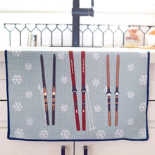 Load image into Gallery viewer, rockflowerpaper - NORDIC SKI blu Kitchen Tea Towel