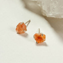 Load image into Gallery viewer, Luna Norte - Raw Beauty Post Earrings- Genuine Stone: Moonstone