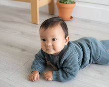 Load image into Gallery viewer, Viverano Organics - Baby Side Pocket Sweater Knit Pants (Organic Cotton): Stone / 0-3 Month