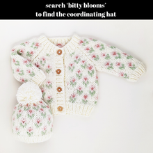 Load image into Gallery viewer, Huggalugs - Bitty Blooms White Cardigan Sweater Baby & Toddler: 12-18 months