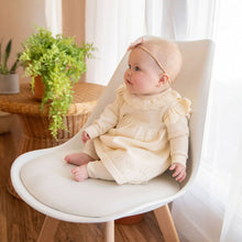 Load image into Gallery viewer, Viverano Organics - Milan Ruffle Collar Pointelle Knit Baby Dress - Organic: Cream / 3-6M