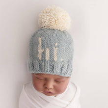 Load image into Gallery viewer, Huggalugs - Hi. Surf Blue Hand Knit Beanie Hat: S (0-6 months)