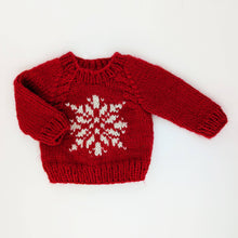Load image into Gallery viewer, Huggalugs - Snowflake Red Crew Neck Sweater for Baby & Toddler: 6-12 months