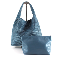 Load image into Gallery viewer, Pretty Persuasions - P23067 Woven Hobo Bag w/Cosmetic Pouch: 01 Black