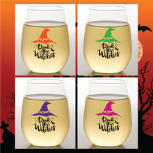 Load image into Gallery viewer, Wine-Oh! - DRINK UP WITCHES Unbreakable TRITAN Plastic Wine Glasses: 4pk