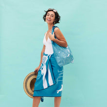 Load image into Gallery viewer, rockflowerpaper - SAVE THE OCEAN Reversible Beach Towel