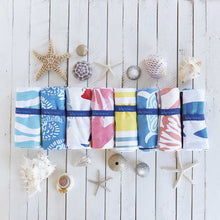 Load image into Gallery viewer, rockflowerpaper - SAVE THE OCEAN Reversible Beach Towel