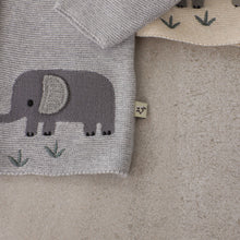 Load image into Gallery viewer, Viverano Organics - Animal Safari Embroidered Baby Cardigan Sweater (Organic): Natural / 6-12m