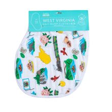 Load image into Gallery viewer, Little Hometown - Baby Burp Cloth & Bib Combo: West Virginia