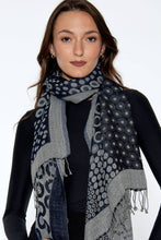 Load image into Gallery viewer, Sevya Handmade - Kalya Wool & Cotton Shawl: Black & Silver