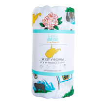 Load image into Gallery viewer, West Virginia Baby Muslin Swaddle Receiving Blanket