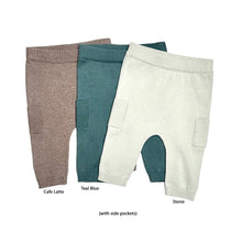 Load image into Gallery viewer, Viverano Organics - Baby Side Pocket Sweater Knit Pants (Organic Cotton): Stone / 0-3 Month