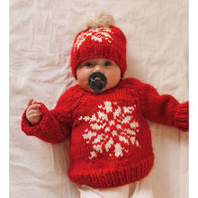 Load image into Gallery viewer, Huggalugs - Snowflake Red Crew Neck Sweater for Baby & Toddler: 6-12 months
