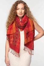 Load image into Gallery viewer, Sevya Handmade - Kalya Wool & Cotton Shawl: Red Multi