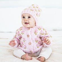 Load image into Gallery viewer, Huggalugs - Bitty Blooms Blush Cardigan Sweater for Baby & Toddler: 0-6 months
