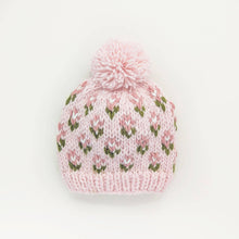 Load image into Gallery viewer, Huggalugs - Bitty Blooms Blush Beanie Hat for Baby & Kids: Small (0-6 months)