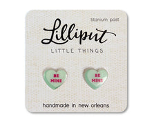 Load image into Gallery viewer, Conversation Heart Earrings // Valentines Day: Pink
