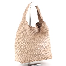 Load image into Gallery viewer, Pretty Persuasions - P23067 Woven Hobo Bag w/Cosmetic Pouch: 01 Black