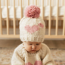 Load image into Gallery viewer, Huggalugs - Sweetheart Knit Beanie Hat Rosy Baby & Kids: S (0-6 months)