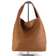 Load image into Gallery viewer, Pretty Persuasions - P23067 Woven Hobo Bag w/Cosmetic Pouch: 04 Brown