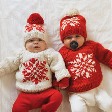 Load image into Gallery viewer, Huggalugs - Snowflake Red Crew Neck Sweater for Baby & Toddler: 6-12 months