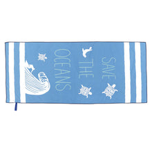 Load image into Gallery viewer, rockflowerpaper - SAVE THE OCEAN Reversible Beach Towel