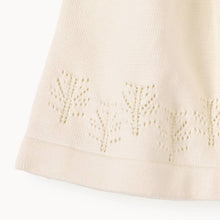 Load image into Gallery viewer, Viverano Organics - Milan Ruffle Collar Pointelle Knit Baby Dress - Organic: Cream / 3-6M