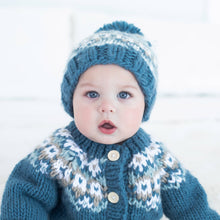 Load image into Gallery viewer, Huggalugs - Fairisle Slate Cardigan Sweater for Baby & Toddler: 6-12 months