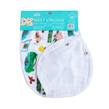 Load image into Gallery viewer, Little Hometown - Baby Burp Cloth & Bib Combo: West Virginia