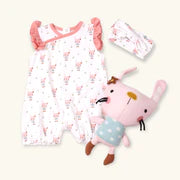 Load image into Gallery viewer, Bunny Ruffle Kimono Short Romper