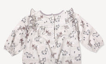 Load image into Gallery viewer, Horse and Bird Ruffle Baby Jumpsuit