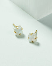 Load image into Gallery viewer, Luna Norte - Raw Beauty Post Earrings- Genuine Stone: Moonstone

