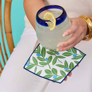 rockflowerpaper - BLUEBERRY MEDLEY Reusable Eco Cocktail Napkins, set of 8