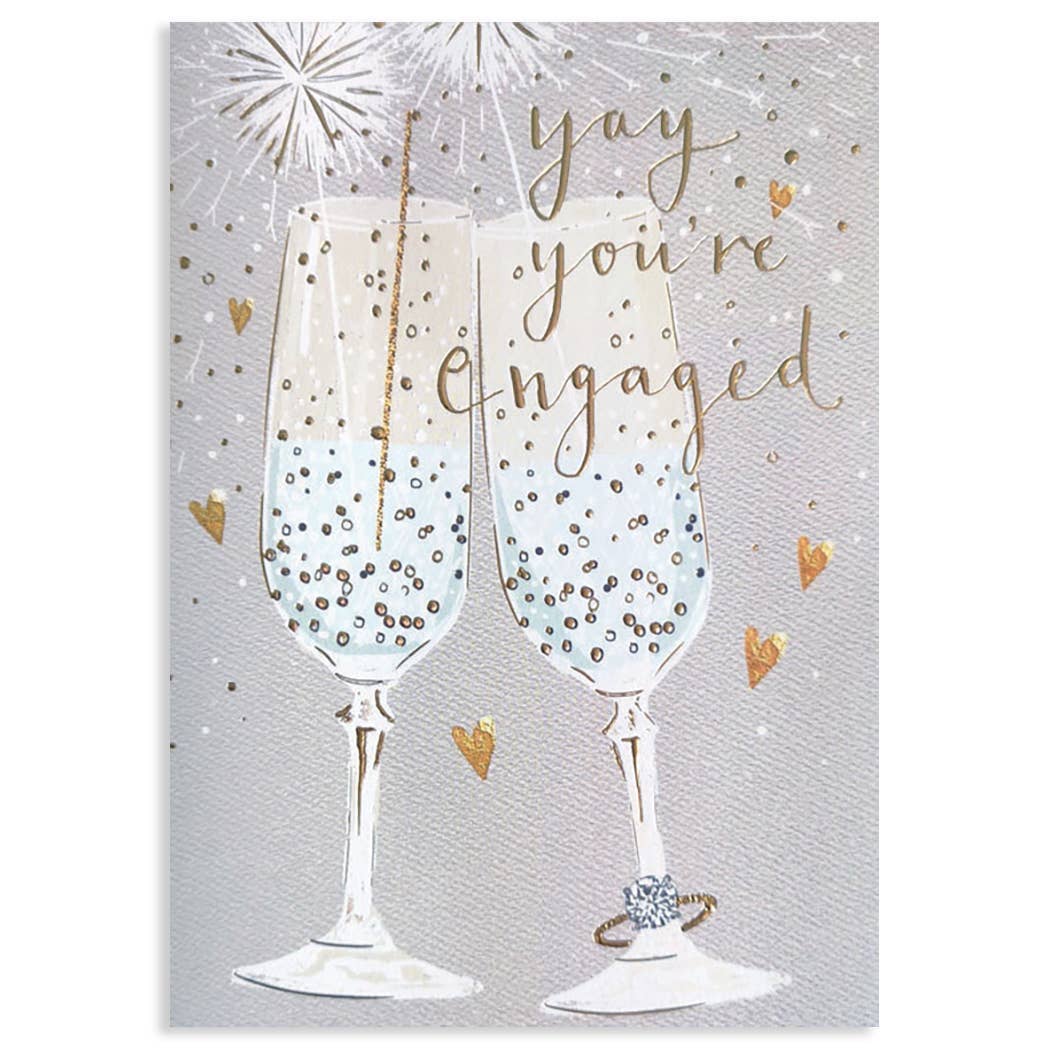 Calypso Cards LLC - CHAMPAGNE ENGAGEMENT GREETING CARD 4.625 x 6.5625