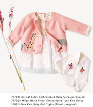Load image into Gallery viewer, Animal Safari Embroidered Baby Cardigan Sweater (Organic): Natural
