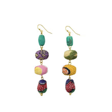 Load image into Gallery viewer, WorldFinds - Pebbled Kantha Drop Earrings
