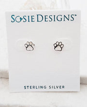 Load image into Gallery viewer, Sosie Designs - Sterling Silver Dog Paw Studs (8x7 mm)
