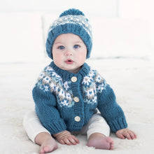 Load image into Gallery viewer, Huggalugs - Fairisle Slate Cardigan Sweater for Baby &amp; Toddler: 6-12 months
