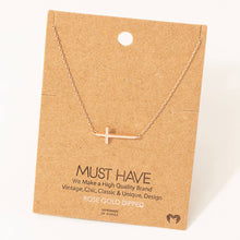 Load image into Gallery viewer, Side Cross Pendant Necklace: Gold
